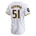 Men's San Diego Padres ＃51 Trevor Hoffman White Elite Home Patch Jersey