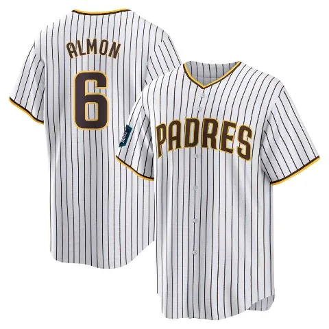 Men's San Diego Padres ＃6 Bill Almon White Replica 2024 World Tour Seoul Series Home Jersey