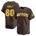 Men's San Diego Padres ＃60 Omar Cruz Brown Limited Away Jersey