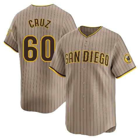 Men's San Diego Padres ＃60 Omar Cruz Limited Tan Alternate Jersey
