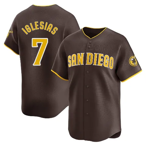 Men's San Diego Padres ＃7 Jose Iglesias Brown Limited Away Jersey