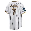 Men's San Diego Padres ＃7 Jose Iglesias White Replica 2024 World Tour Seoul Series Home Jersey