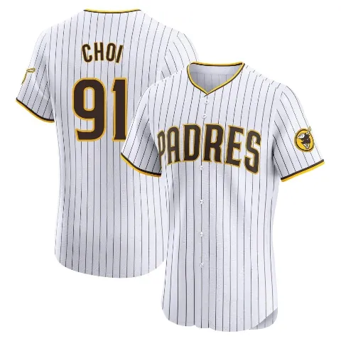 Men's San Diego Padres ＃91 Ji Man Choi White Elite Home Jersey