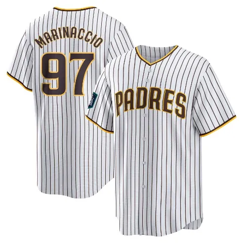 Men's San Diego Padres ＃97 Ron Marinaccio White Replica 2024 World Tour Seoul Series Home Jersey