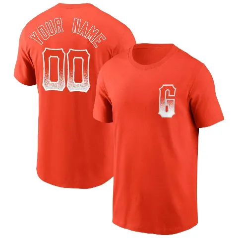 Men's San Francisco Giants ＃00 Custom T-Shirt Orange Custom City Connect Name & Number T-Shirt