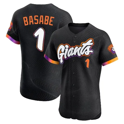 Men's San Francisco Giants ＃1 Osleivis Basabe Anthracite Elite 2025 City Connect Jersey