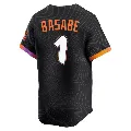 Men's San Francisco Giants ＃1 Osleivis Basabe Anthracite Limited 2025 City Connect Jersey