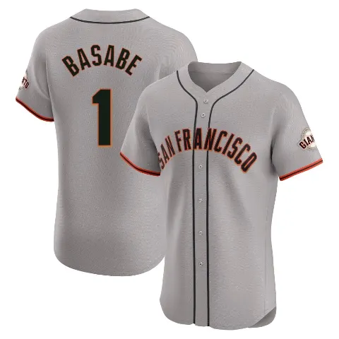 Men's San Francisco Giants ＃1 Osleivis Basabe Gray Elite Road Jersey