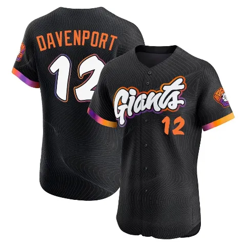 Men's San Francisco Giants ＃12 Jim Davenport Anthracite Elite 2025 City Connect Jersey