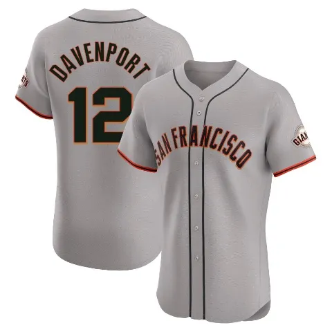 Men's San Francisco Giants ＃12 Jim Davenport Gray Elite Road Jersey