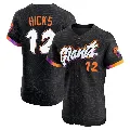 Men's San Francisco Giants ＃12 Jordan Hicks Anthracite Elite 2025 City Connect Jersey