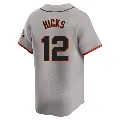 Men's San Francisco Giants ＃12 Jordan Hicks Gray Limited Away Jersey
