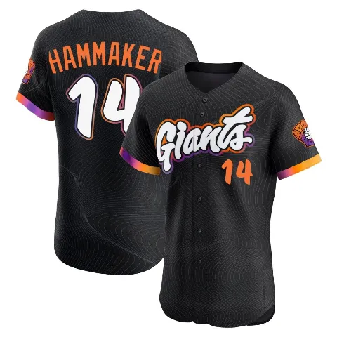 Men's San Francisco Giants ＃14 Atlee Hammaker Anthracite Elite 2025 City Connect Jersey