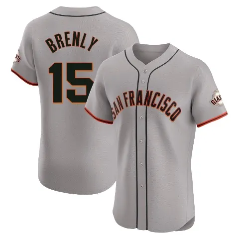 Men's San Francisco Giants ＃15 Bob Brenly Gray Elite Road Jersey