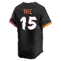 Men's San Francisco Giants ＃15 Mike Ivie Anthracite Limited 2025 City Connect Jersey