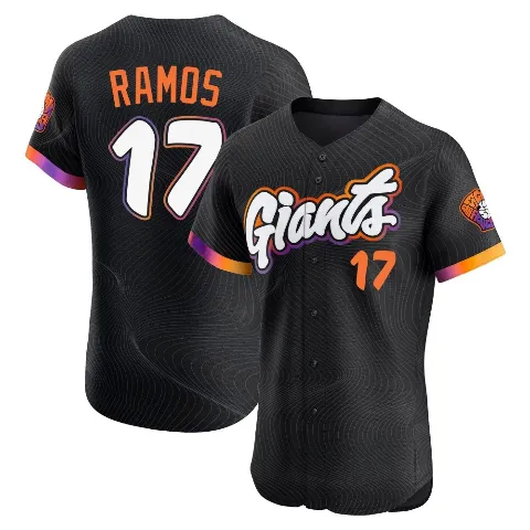 Men's San Francisco Giants ＃17 Heliot Ramos Anthracite Elite 2025 City Connect Jersey
