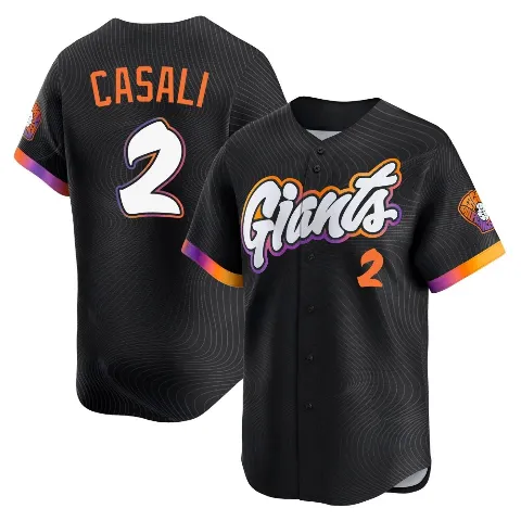 Men's San Francisco Giants ＃2 Curt Casali Anthracite Limited 2025 City Connect Jersey