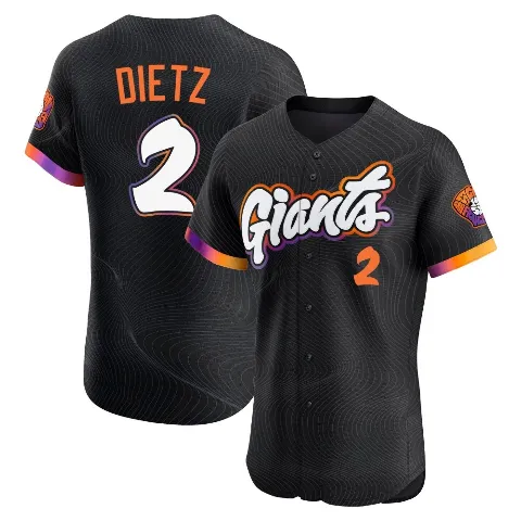 Men's San Francisco Giants ＃2 Dick Dietz Anthracite Elite 2025 City Connect Jersey