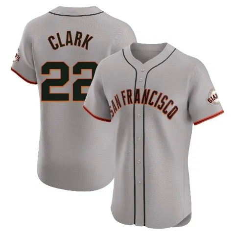 Men's San Francisco Giants ＃22 Jack Clark Gray Elite Road Jersey