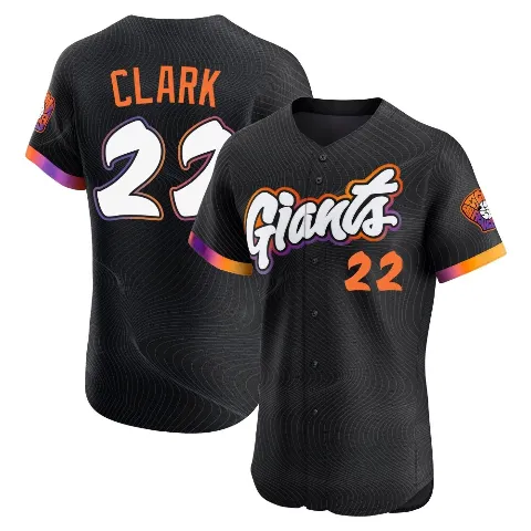 Men's San Francisco Giants ＃22 Will Clark Anthracite Elite 2025 City Connect Jersey