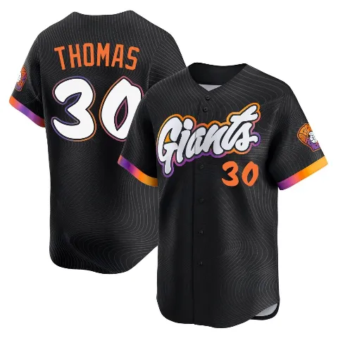 Men's San Francisco Giants ＃30 Derrel Thomas Anthracite Limited 2025 City Connect Jersey
