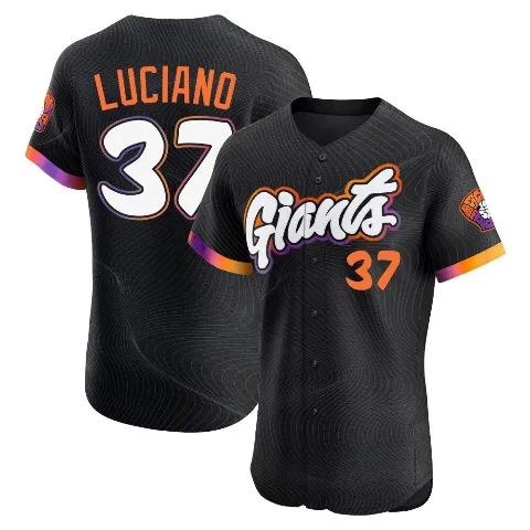 Men's San Francisco Giants ＃37 Marco Luciano Anthracite Elite 2025 City Connect Jersey