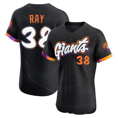 Men's San Francisco Giants ＃38 Robbie Ray Anthracite Elite 2025 City Connect Jersey