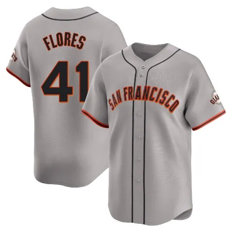 Men's San Francisco Giants ＃41 Wilmer Flores Gray Limited Away Jersey