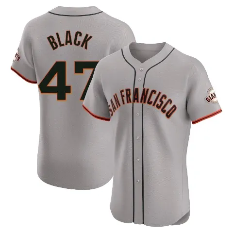 Men's San Francisco Giants ＃47 Mason Black Gray Elite Road Jersey
