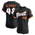 Men's San Francisco Giants ＃48 Jose Alvarez Anthracite Elite 2025 City Connect Jersey