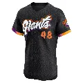 Men's San Francisco Giants ＃48 Jose Alvarez Anthracite Elite 2025 City Connect Jersey