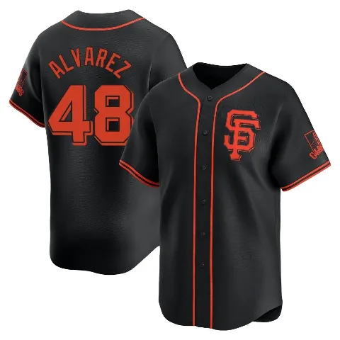 Men's San Francisco Giants ＃48 Jose Alvarez Black Limited Alternate Jersey