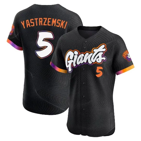 Men's San Francisco Giants ＃5 Mike Yastrzemski Anthracite Elite 2025 City Connect Jersey