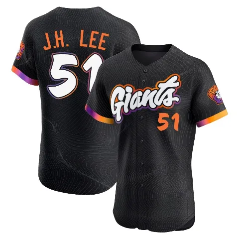 Men's San Francisco Giants ＃51 Jung Hoo Lee Anthracite Elite 2025 City Connect Jersey