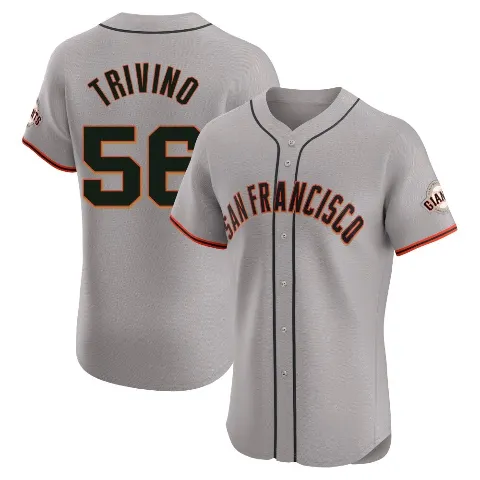 Men's San Francisco Giants ＃56 Lou Trivino Gray Elite Road Jersey