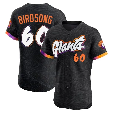 Men's San Francisco Giants ＃60 Hayden Birdsong Anthracite Elite 2025 City Connect Jersey