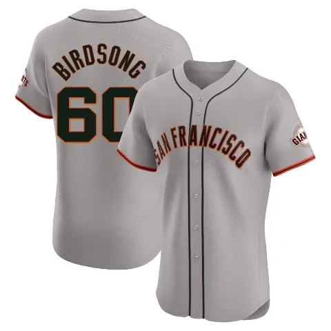 Men's San Francisco Giants ＃60 Hayden Birdsong Gray Elite Road Jersey