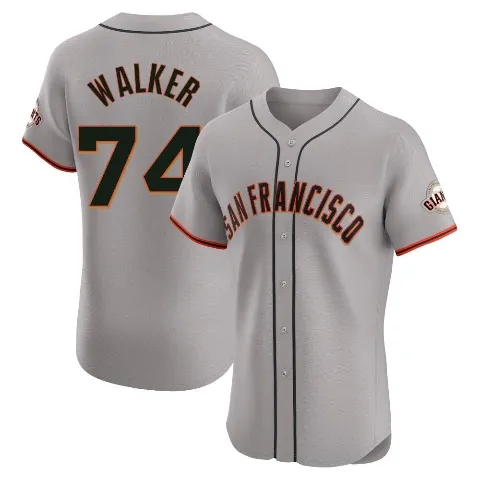 Men's San Francisco Giants ＃74 Ryan Walker Gray Elite Road Jersey