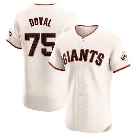 Men's San Francisco Giants ＃75 Camilo Doval Cream Elite Home Jersey