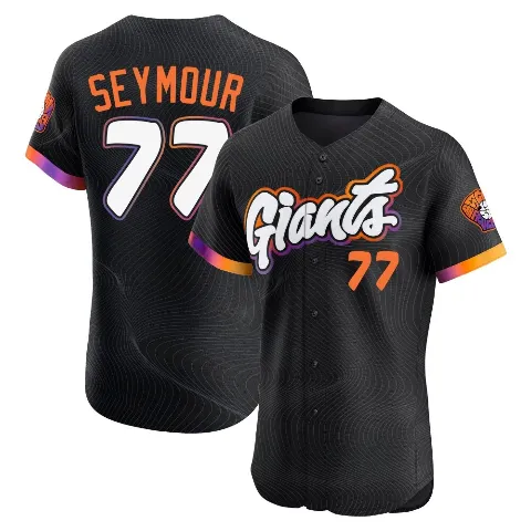 Men's San Francisco Giants ＃77 Carson Seymour Anthracite Elite 2025 City Connect Jersey