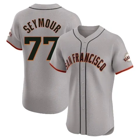 Men's San Francisco Giants ＃77 Carson Seymour Gray Elite Road Jersey