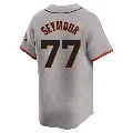 Men's San Francisco Giants ＃77 Carson Seymour Gray Limited Away Jersey