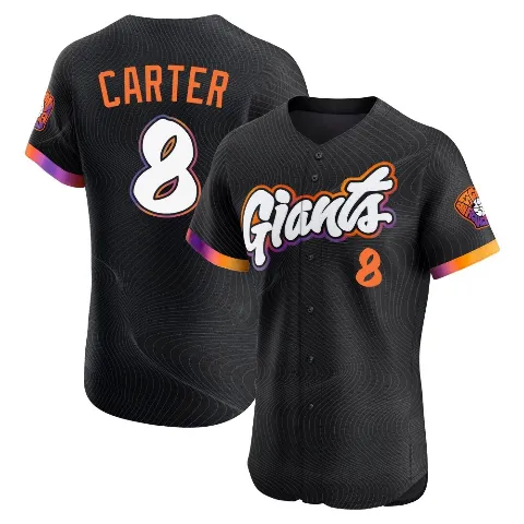 Men's San Francisco Giants ＃8 Gary Carter Anthracite Elite 2025 City Connect Jersey