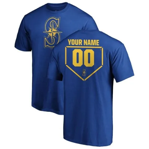 Men's Seattle Mariners ＃00 Custom T-Shirt Royal Custom RBI T-Shirt -