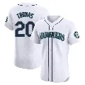 Men's Seattle Mariners ＃20 Gorman Thomas White Elite Home Jersey