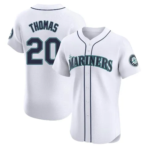 Men's Seattle Mariners ＃20 Gorman Thomas White Elite Home Jersey