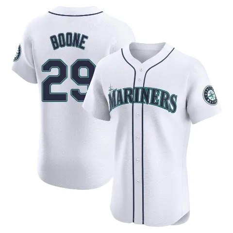 Men's Seattle Mariners ＃29 Bret Boone White Elite Home Jersey