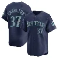 Men's Seattle Mariners ＃37 Norm Charlton Navy Limited Road Jersey