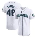 Men's Seattle Mariners ＃48 Gregory Santos White Elite Home Jersey