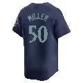 Men's Seattle Mariners ＃50 Bryce Miller Navy Limited Road Jersey